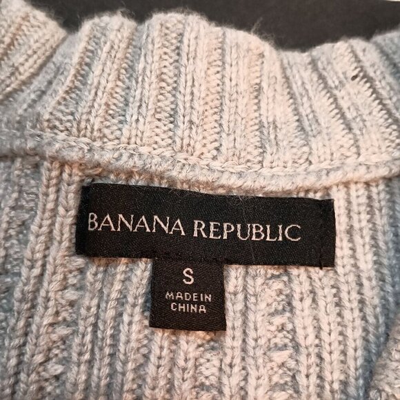 Banana Republic Women's Cable Knit Gray Pullover Crew Neck Sweater - Picture 6 of 8
